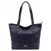 MiaMore Kožená dámská kabelka přes rameno tmavě modrá