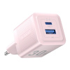 Wall charger, Vention, FEQP0-EU, USB-C + USB- A, 30W/30W, GaN (pink) 42431