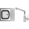 Set Sinks (dřez Short 580 M 0,5 mm, matný + baterie Mix 350 P Chrom - lesklý) SH580MMI350PC