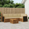 Rohová sofa sada s polštářem 5 pcs Přírodní 3384374