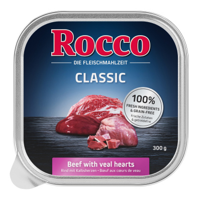 Rocco Classic mištičky 9 x 300 g - hovädzie s teľacími srdiečkami