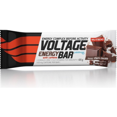 NUTREND Voltage Energy Bar with Caffeine 65g Příchuť: Hořká čokoláda