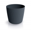Kvetináč MILLY ROUND 19,6 cm - farba: antracitová - vrstva - antracit - Prosperplast