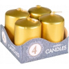 Tradičná parafínová sviečka ZLATÁ METALÍZA Admit 4 ks