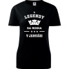 Čierne dámske tričko Legendy sa rodia v januári - darček k 50 narodeninám pre ženu M