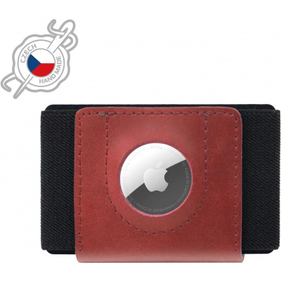 Peňaženka FIXED Tiny Wallet for AirTag z pravej hovädzej kože červená (FIXWAT-STN2-RD)