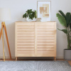 vidaXL Lamelové dvierka na skrinku 2 ks 99,3x59,4 cm, borovicový masív - Hnedá - 129599-75623