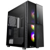 Thermaltake CA-1W1-00M1WN-01 midi tower PC skrinka čierna 3 predinštalované LED ventilátory, kompatibilný s LCS, bočné okno, vhodné pre vodné chladenie DIY,; CA-1W1-00M1WN-01