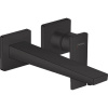 HANSGROHE Metropol 2-otvorová páková umývadlová batéria pod omietku, pre nástennú montáž, s rozetami, plná páka, výtok 225 mm, matná čierna, 32526670