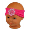Čelenka Baby Nellys ® s kvetinkou a flitry - malinová, 80/92 Baby Nellys 8596309330518