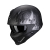 Moto přilba SCORPION COVERT-X TATTOO matná černo/stříbrná - Velikost XS