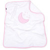 Obojstranná chlpáčková dečka s vyšívkou 75 x 90 cm, Mesiac biela/růžová Mamo Tato