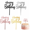 4x TOPPER DEKORÁCIA NA TORT NARODENINY NÁPIS HAPPY BIRTHDAY