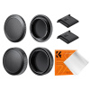 K&F CONCEPT Canon RF Mount Body Cap*2 + Lens Rear Cap*2 + Hot Shoe Cap*2 + Cleaning Cloth*1 Compatib