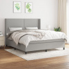 vidaXL Boxspring posteľ s matracom bledosivá 180x200 cm látka - Sivá - 58123-13072