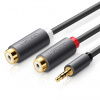 Kábel jack 3,5 mm - 2 x RCA Ugreen 10547 0,25 m