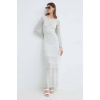 Šaty Marciano Guess HYDRA šedá farba, maxi, rovný strih, 4GGK06 5811Z 4GGK06.5811Z 40