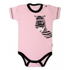 Body krátký rukáv Baby Nellys, Zebra - růžové - 86 (12-18m)