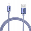 Baseus CAJY000005) Crystal Shine Series USB Type A - Lightning 2,4A, 1,2 m fialový