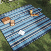 vidaXL Pikniková deka skladacia modrá a biela pruhy 200x200 cm zamat - Blue and white - 202021-135706