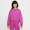 Nike Sportswear Club Fleece Big Kids' (Girls') Boxy Crewneck Sweatshirt Hot Fuchsia 11-12 rokov