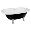 Polysan REGATA voľne stojaca vaňa 175x85x61cm, nohy chróm mat, čierna/biela 10251