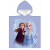 Carbotex Detské dievčenské plážové pončo osuška s kapucňou Ľadové kráľovstvo Frozen motív Anna a Elsa 50 x 110 cm