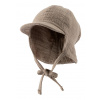 STERNTALER Čiapka mušelínová so šiltom a ochranou krku na zaväzovanie hnedá uni-37 cm-2-3 m 1602525-931-37