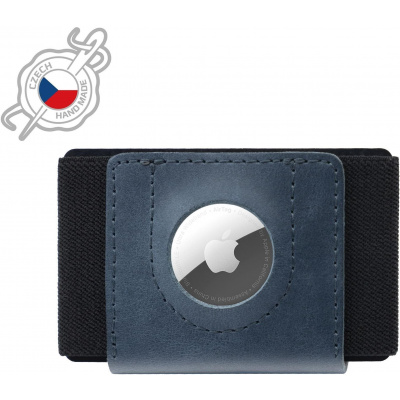 Peňaženka FIXED Tiny Wallet for AirTag z pravej hovädzej kože modrá (FIXWAT-STN2-BL)