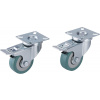 Kolečká otočné s obručou zo šedej gumy a brzdou, sada 2 ks, priemer 50 mm EXTOL PREMIUM