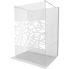 Mexen Kioto, sprchová zástena Walk-In 100 x 200 cm, 8mm číre sklo biely vzor, brúsená oceľ profil, 800-100-002-97-85