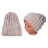 BABY NELLYS Zimná nadčasová čiapka Mom and Baby, béžová Baby Nellys 8596309377834