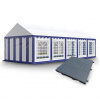 Záhradný Party stan 5x10m - PVC Standard + PLASTOVÁ PODLAHA 200ks farba Červenobiela