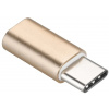 Adaptér PremiumCord USB-C/male - USB2.0 Micro-B/female, zlatý