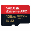 SanDisk Extreme PRO microSDXC 128 GB + SD Adapter 200 MB/s and 90 MB/s A2 C10 V30 UHS-I U3 (SDSQXCD-128G-GN6MA)