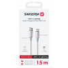 SWISSTEN DATOVÝ KABEL TEXTILE II USB-C / LIGHTNING 1,5 M BÍLÝ