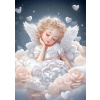 Diamantové malování Norimpex 40x30 cm Malý andílek v oblacích