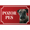 Bulmastif - Kovová tabuľka POZOR PES