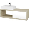 Dreja Umývadlová skriňa STORM SZZO 120 (umývadlo Kube) - D04 Dub / L01 Biela vysoký lesk / Levé