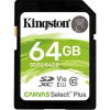Kingston 64GB SDXC Canvas Select Plus U1 V10 CL10 100MB/s SDS2/64GB