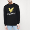 Mikina Lyle & Scott čierna Printed Crew Neck Sweatshirt ML1734V W951