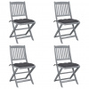 Skládací zahradní židle s poduškami 4 ks masivní akáciové dřevo Anthracite 3064578
