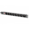 DIGITUS Digitus DN-95402-1-FR napäťová distribučná jednotka (PDU) 8 AC zásuvky/AC zásuviek 1U (DN-95402-1-FR)