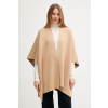Pončo s prímesou vlny United Colors of Benetton 112HEU01N béžová ONE SIZE