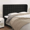 vidaXL Čelo postele so záhybmi čierne 183x23x118/128 cm umelá koža
