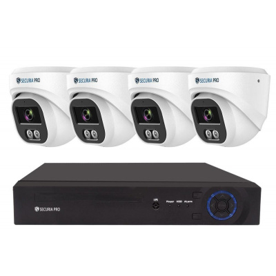 Securia Pro IP kamerový systém NVR4CHV4S-W DOME smart, biely Nahrávanie: 4TB disk