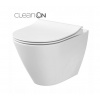 Cersanit City New Oval CleanOn 50,5x36x37 cm, závesná wc misa + toaletné sedátko s pomalým zatváraním z duroplastu, K701-104