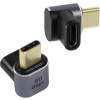 PremiumCord Adaptér USB-C na USB-C, USB 4.0, zahnutý 90° kur31-38