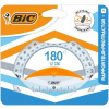 Uhlomer priehľadný s protišmykovou rukoväťou 180° PROTRACTOR 12CM BIC