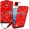 Kožený obal Samsung Galaxy S IV Mini – Diamond Flip – červená
